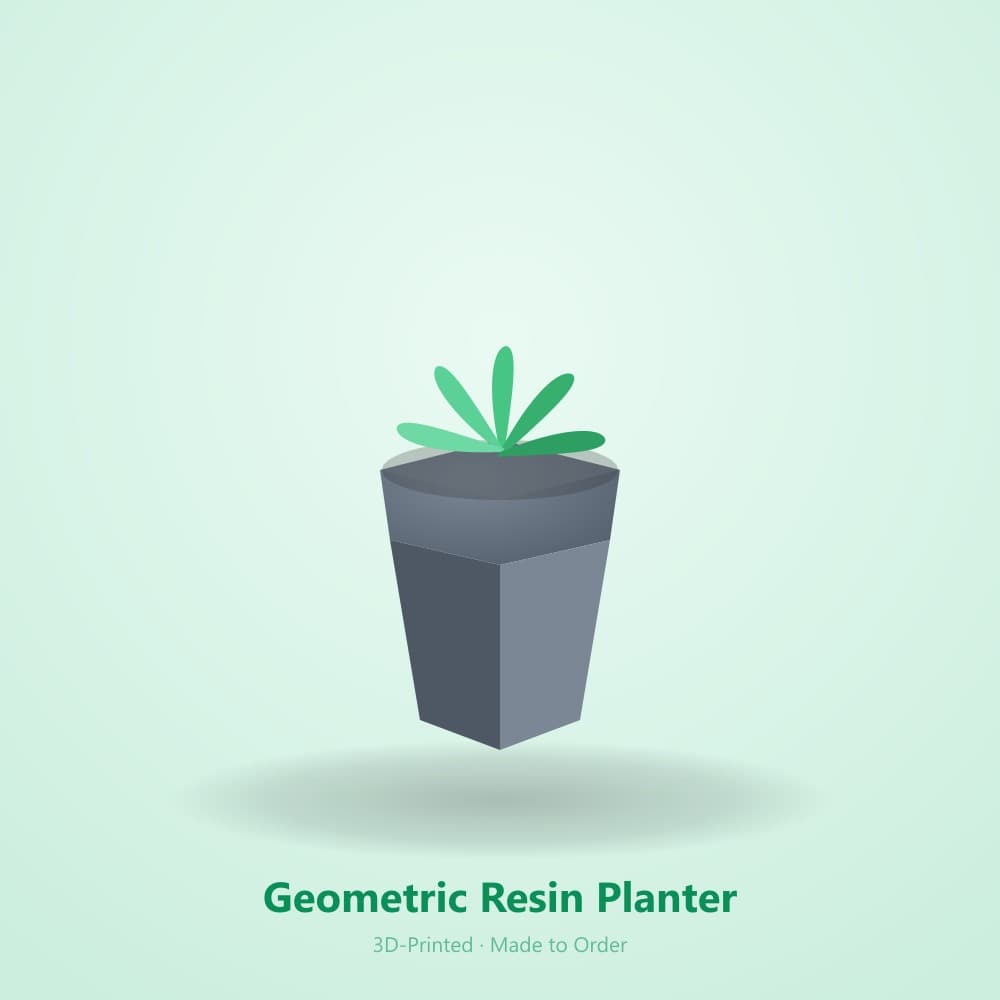 Geometric Resin Planter - 3