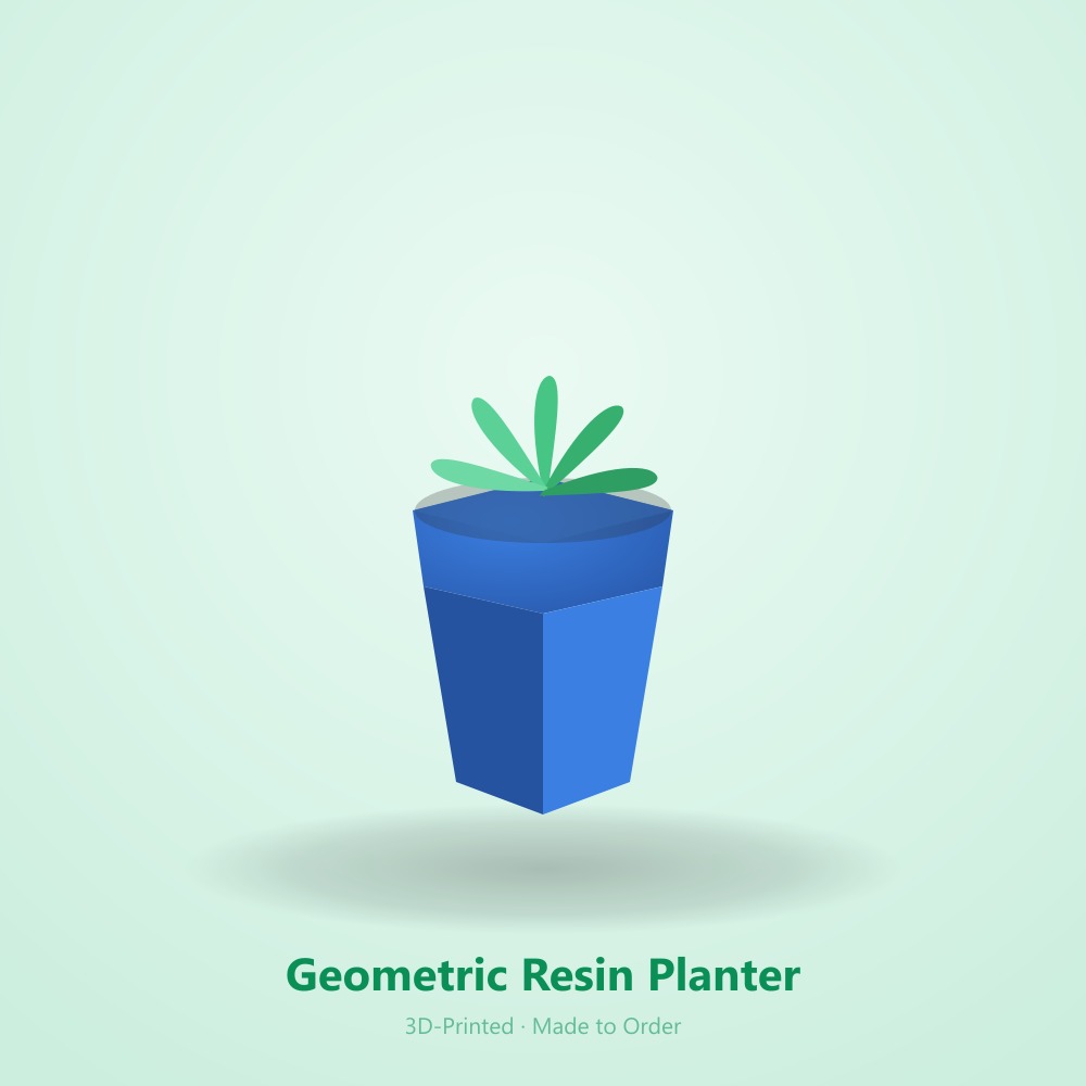 Geometric Resin Planter - 2