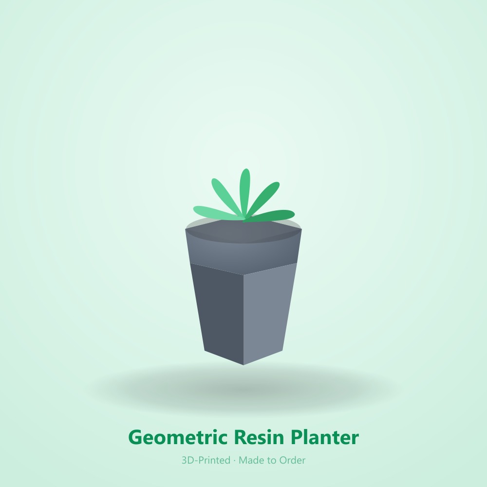 Geometric Resin Planter - 3